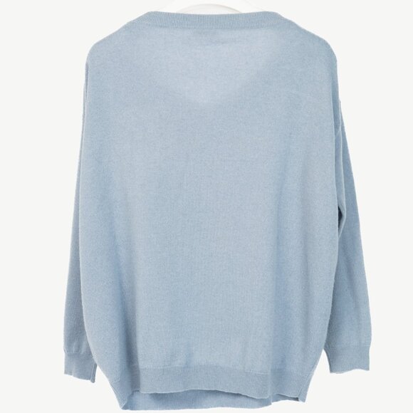 Brunello Cucinelli Blue Cashmere Monili-Pocket Sweater - Picture 3 of 9